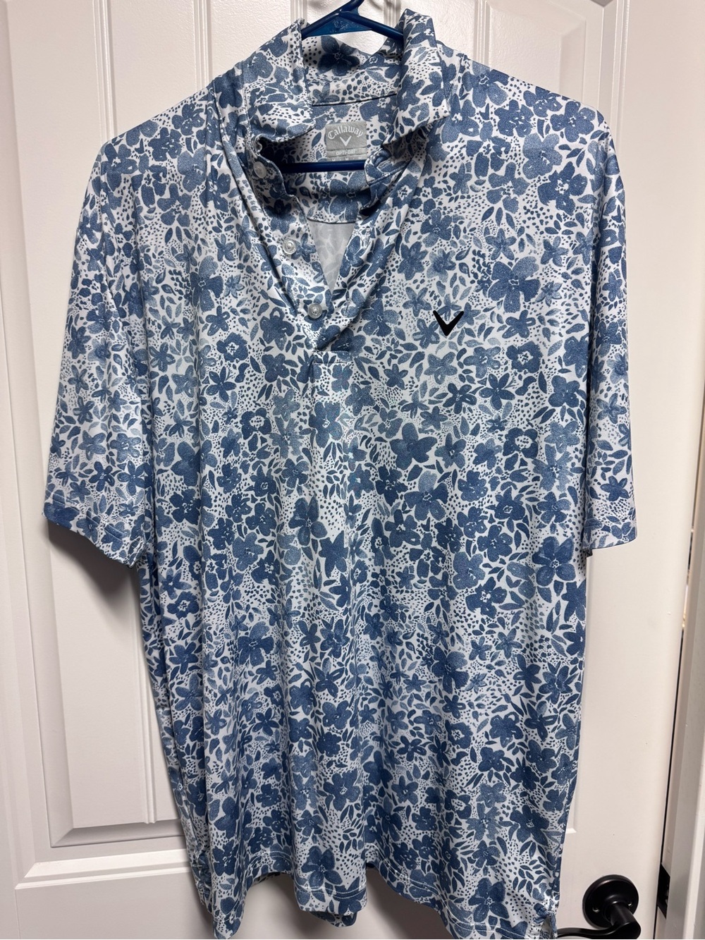 Callaway Blue Floral-Patterned Men's Golf Polo